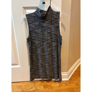 Olivia Sky Women's Sleeveless Mock Neck Top Gray Knit Heathered Medium